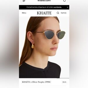 Oliver Peoples Gold and Black Sunglasses